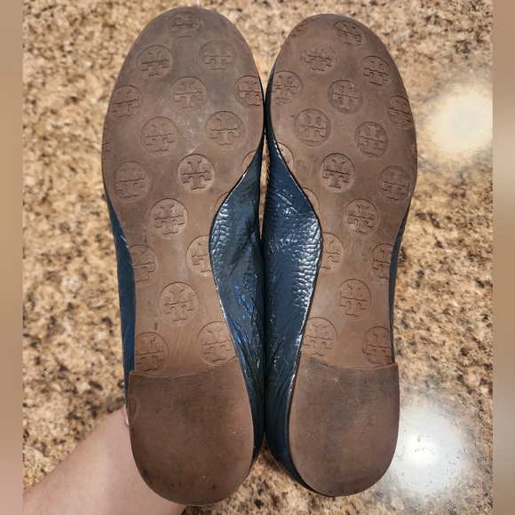 TORY BURCH Patent Leather Reva Ballet Flats - Blue/Gold- Size 7 - Picture 8 of 8